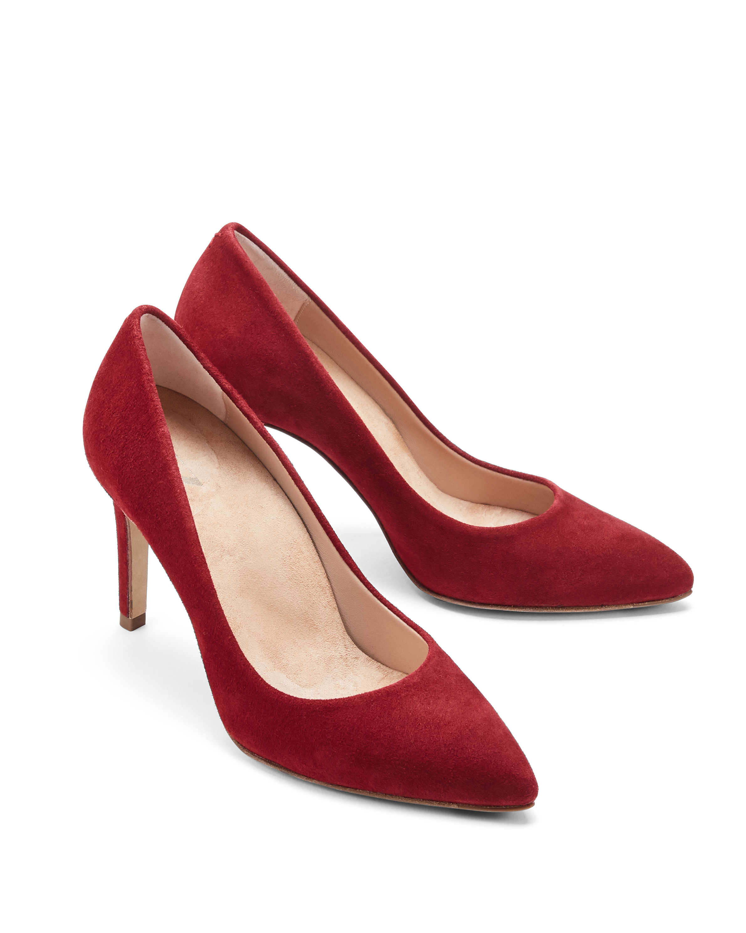 Red suede stilettos hotsell