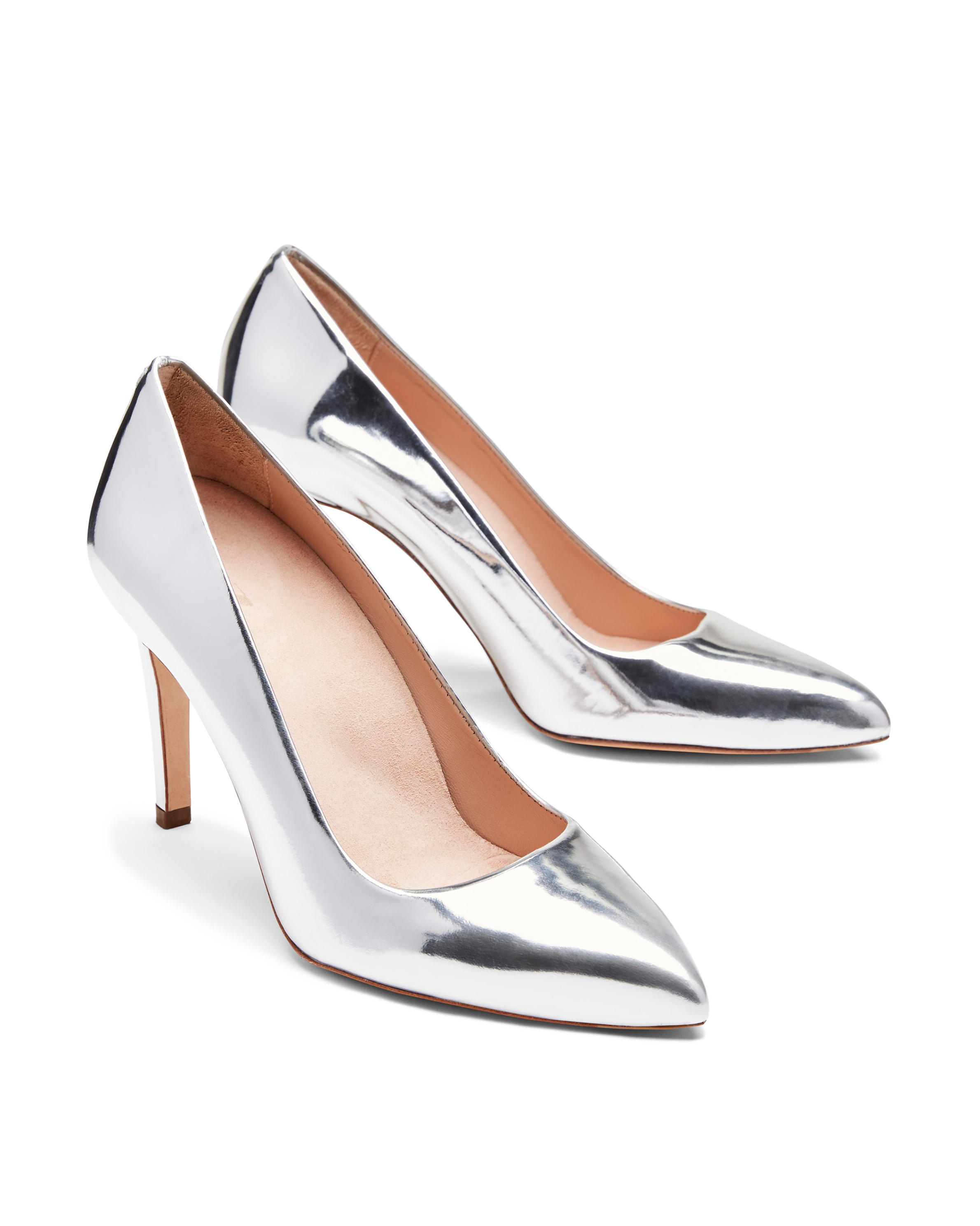 Metallic closed 2025 toe heels