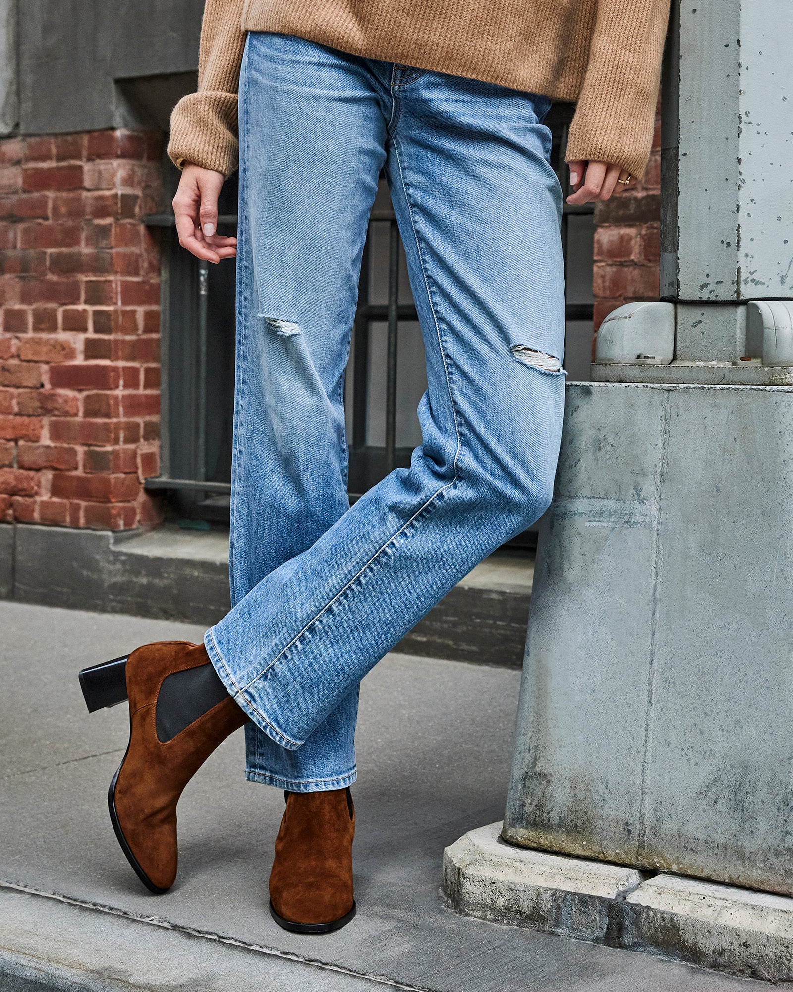 Chestnut suede store chelsea boots