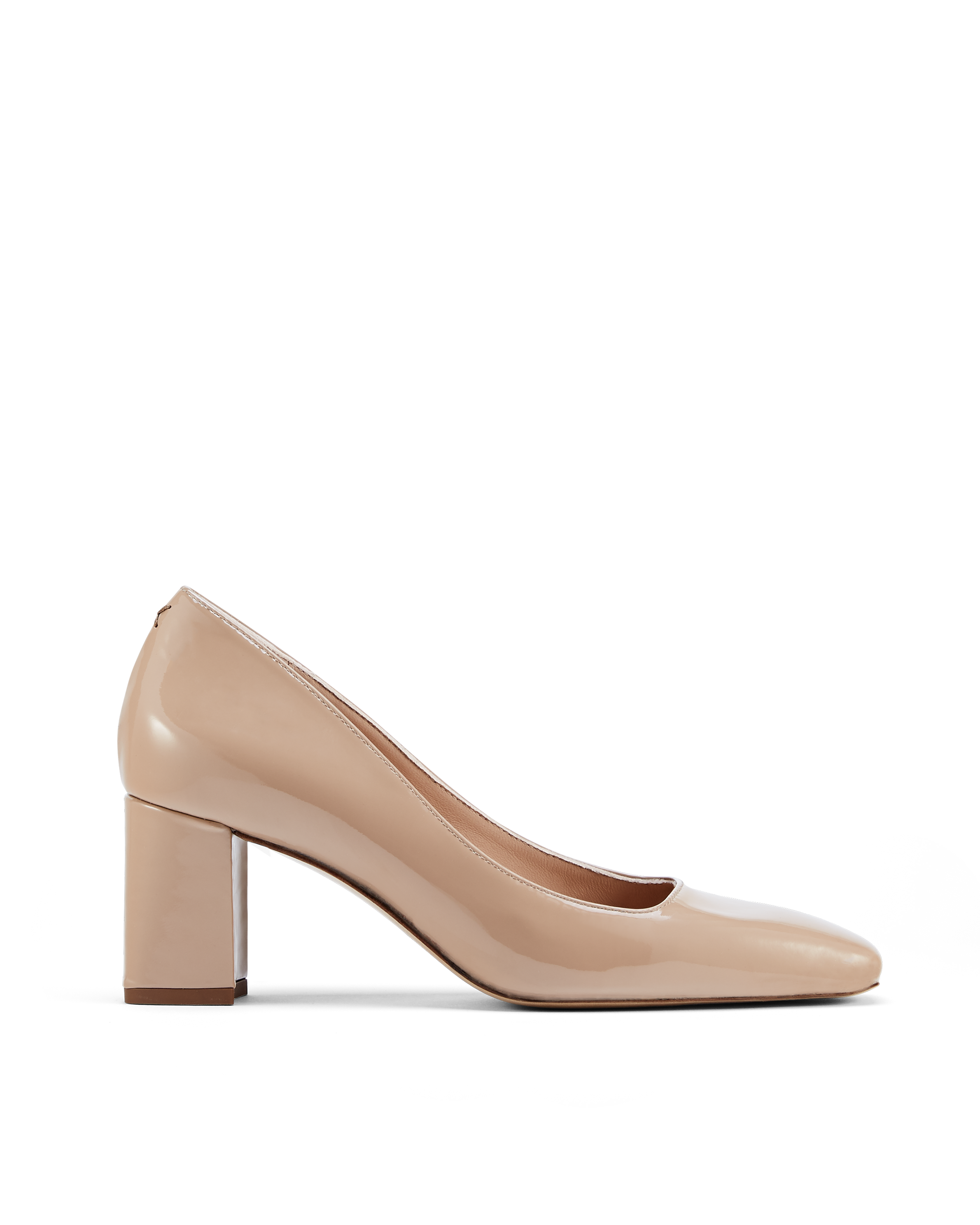 Inez Comfortable High Heels Frida Tan Patent Leather Pumps