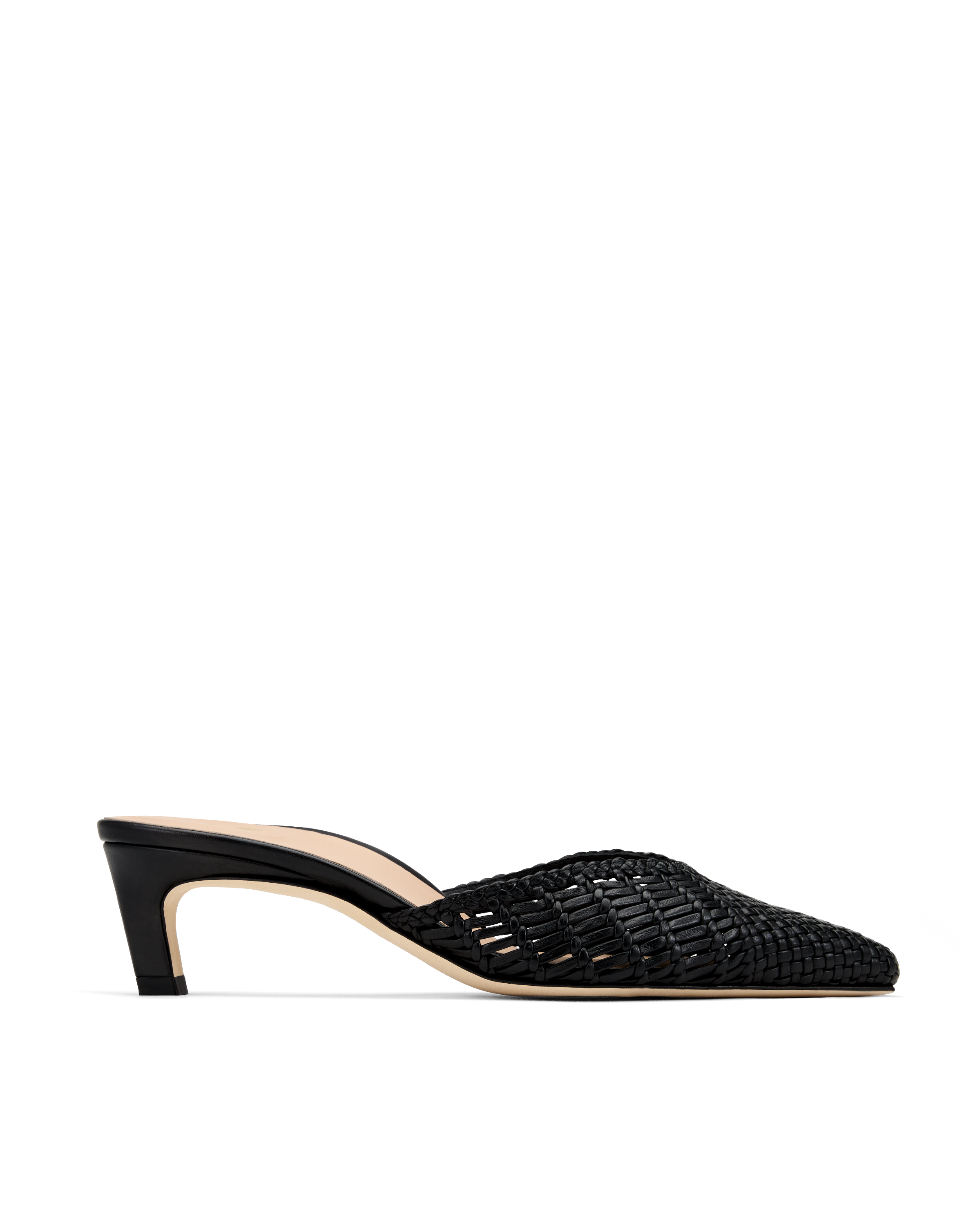 INEZ Palma: Black Woven Nappa