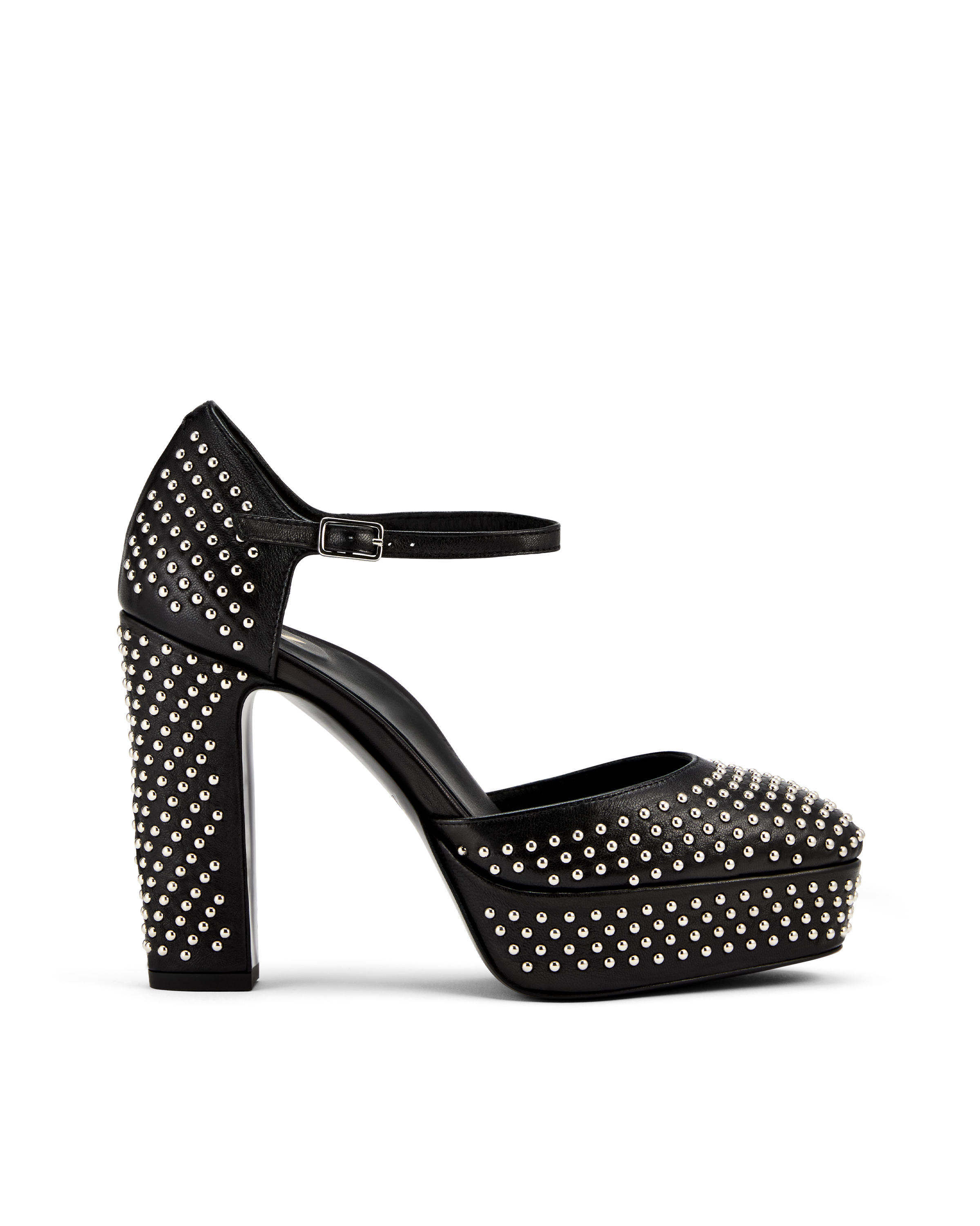 Vada: Black Nappa with Micro Studs